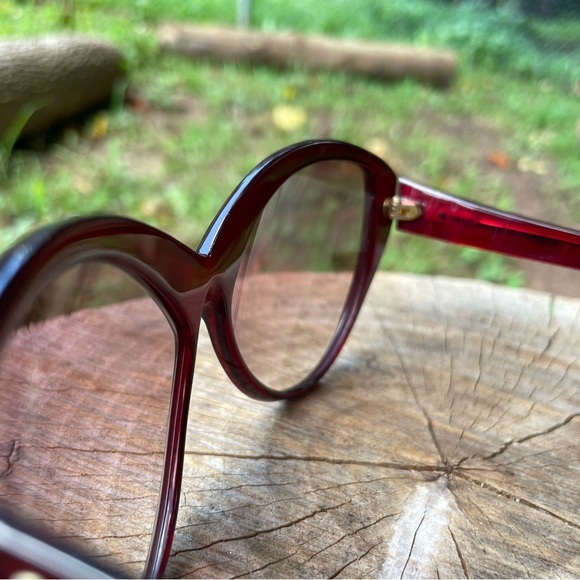 YSL Yves Saint Laurent 8702 red cat eye sunglasses - Picture 9 of 14